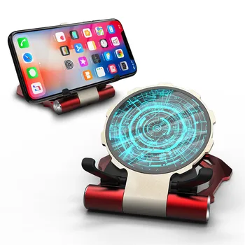 Iron Man Metal QI Wireless Charger Stand Desktop Încărcător de Telefon Mobil Pentru iPhone X Samsung S9 S8 10W Rapid de Încărcare Pad