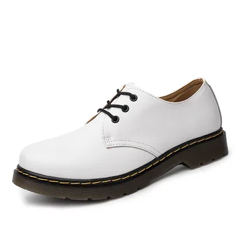 Barbati Casual Pantofi din Piele Dantela-up de Înaltă Unic Unisex Cuplu Negru Scurt Pantofi în aer liber Masculin Stil Britanic Plus Dimensiune Pantofi