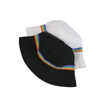 2020 moda de vara soarele capac negru Clasic alb Curcubeu bucket hat pentru femei, omul pescar pălărie Iubitorii de bob pălărie