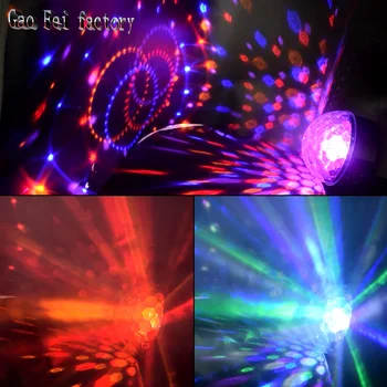 LED Lumini de Partid Cristal Magic RGB Rotative Efect Disco Ball Lampa Sunet Activat Pentru ringul de Dans, DJ Club de Noapte