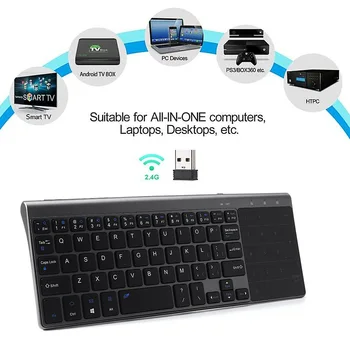 Subțire 2.4 GHz USB Tastatura Wireless Mini cu Numărul Touchpad Tastatura Numerică pentru Android, windows, Tableta,Desktop,Laptop,PC