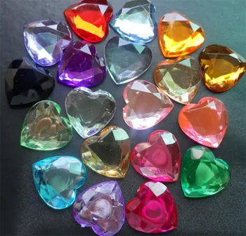 Bling Mix Aleatoare Culori Forma de Inima Acrilice Cristale Flatback Pietre din Acril fara Adeziv pentru Artizanat Arte Decor