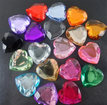 Bling Mix Aleatoare Culori Forma de Inima Acrilice Cristale Flatback Pietre din Acril fara Adeziv pentru Artizanat Arte Decor