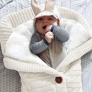 Copil nou-născut Înfășat Pătură Caldă, Confortabilă și Moale pentru Nou-născut Pepinieră Tricotate Fleece Pătură Nou-născut Înfășat Folie Mai bun