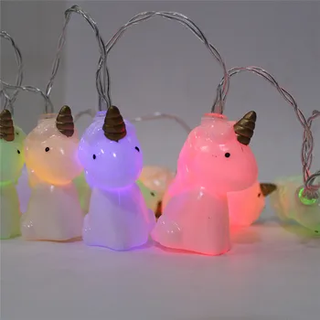 1,5 M 10Leds Unicorn Lampă Alimentat de la Baterie LED-uri Colorate Șir Lumina Lumina de Noapte Jucărie Pentru Petrecerea de Craciun Lampă Decorativă