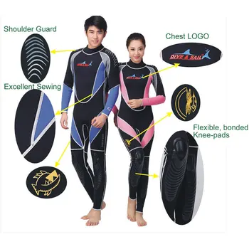 3mm Premium Neopren Complet Corp pentru Bărbați și Femei Costum Shorty Snorkeling, Surfing Iarnă Primăvară Înot Costum de baie Costum de scafandru