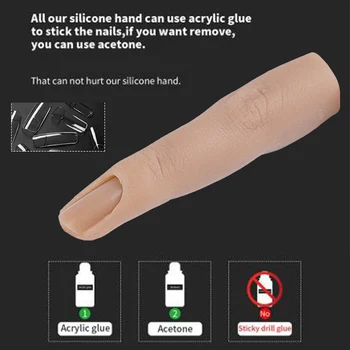 1 buc Silicon Nail Art Formare Mână Deget Fals Naturale Sfaturi de Unghii Manichiura Instrument de Unghii Practică Modelul de Afișare Degetul Flexibil
