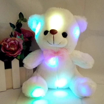 Lumina LED-uri de Muzica Animal Urs de Pluș Moale Păpușă Jucărie Umplute Pernele Perna Copii Cadou