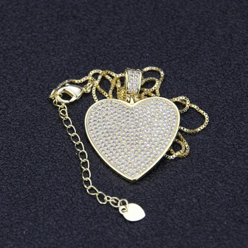 SUNSLL de aur de Moda colier de cupru Cubic Zirconia inima pandantiv colier pentru femei, Petrecere, aniversare de bijuterii pandantiv colier