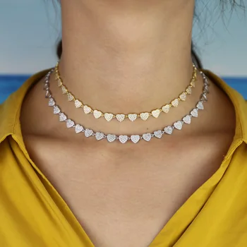 Europene Dragoste Dulce Inima Cravată Colier Declarație Prietena Cadou Drăguț de Aur de Argint de culoare Colier de Bijuterii Collier Femme 2019