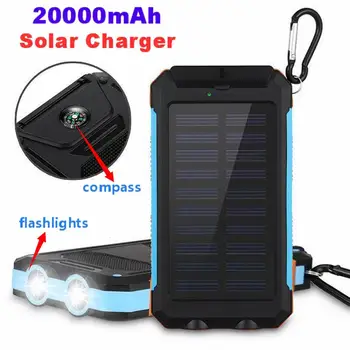 Încărcătoare solare 20000mAh pentru toate tipurile de telefoane mobile de Încărcare Flshlight Impermeabil cu Busola