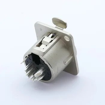 10pcsPearl Argint Placare cu Metal 5 PINI XLR FemaleChassis Conector Push-tip XLR cu Montare pe Panou Conector de Sârmă Difuzor Audio soclu