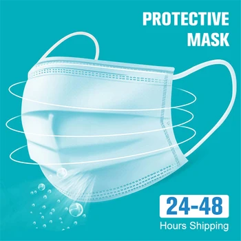 50Pcs/100buc/200pcs Masca de Unică folosință Non împletit 3 Straturi Straturi Mască cu Filtru gura masca de Fata Respirabil Earloops Măști
