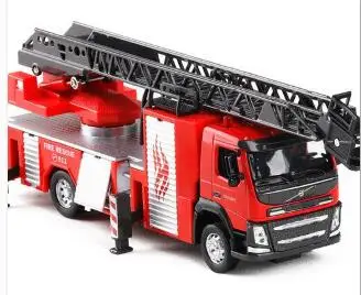 Nou 1:50 Aliaj Camion cu Scara Pompieri Camion Vehicul de Inginerie Simulare de Sunet și Lumină Camion de Pompieri Copil Jucărie de Învățământ