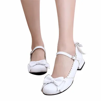 Japoneză Dulce Lolita Bloc Toc Mic Rotund Toe Mary Jane Petrecere De Ceai Pantofi
