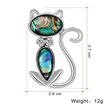 Frumoasa Pisica Carapace De Metal Pin Cat De Cristal Broșe Pentru Femei Hijab Pin Rever Pentru Decor Argintiu-Culoare Brosa Animale De Bijuterii Cadou