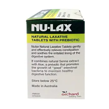 Australia NuLax Laxativ Natural, 40 Comprimate cu Prebiotic Constipatie Tratament peste Noapte Relief Stimularea Evacuarea Intestinului