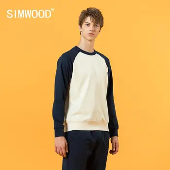 SIMWOOD 2020 Toamna Iarna noi jachete barbati de moda culoare de contrast jogger hanorace raglan mâneci plus dimensiune topuri SJ120869