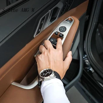 Auto Styling Ușa Cotiera panou decor Acoperă Autocolante Garnitura pentru BMW X5 G05 2019 Geam de Ridicare Butoane Accesorii Auto