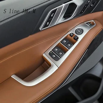 Auto Styling Ușa Cotiera panou decor Acoperă Autocolante Garnitura pentru BMW X5 G05 2019 Geam de Ridicare Butoane Accesorii Auto