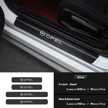 4BUC Masina Prag de Ușă din Fibra de Carbon Decorare Autocolant Pentru Opel Astra H, G, J, Insignia, Mokka, Zafira Corsa Vectra C D Car Styling