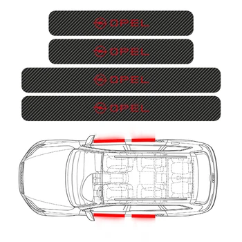 4BUC Masina Prag de Ușă din Fibra de Carbon Decorare Autocolant Pentru Opel Astra H, G, J, Insignia, Mokka, Zafira Corsa Vectra C D Car Styling