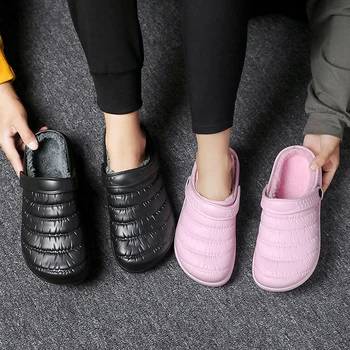 De Iarnă Acasă, Papuci De Oameni În Afara Cald Pantofi Casual 2020 Cuplu De Interior Pluș Papuci Barbati Pantofi De Mers Pe Jos De Confort Unisex Dimensiune 36-46
