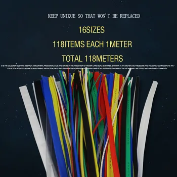 118Meters/lot mufei de trecut pe Tub costum de Culoare Amestecat set: 1 MM-30MM Asortate colorate căldură psihiatru tuburi izolate cablu manșon