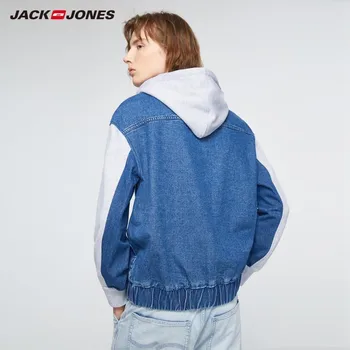 JackJones Jacheta Barbati Bumbac Îmbinare cu Gluga Streetwear Jacheta Denim Bărbați|219357506
