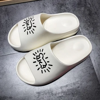 Traverse de pantofi bărbați 2020 Brand Slide Papuci Barbati Interioară Moale pentru Bărbați acasă papuci de Plaja, Flip-Flops Apartamente Graffiti Pantofi Om