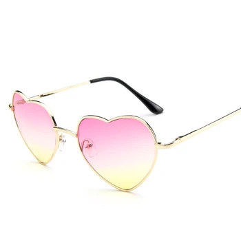 2020 ochelari de soare noi piersic inima ochelari de soare ochelari de soare moda de sex feminin culoare gradient de dragoste ochelari de metal fierbinte ochelari de soare