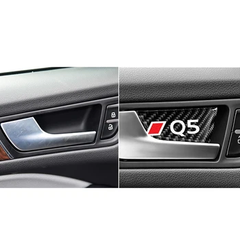 Masina Decal Pentru Audi SQ5 Q5 Fibra de Carbon Mânerul Portierei Tapiterie Autocolante Ușa Castron Panou Acoperă Decalcomanii Auto de Interior Accesorii de Bun