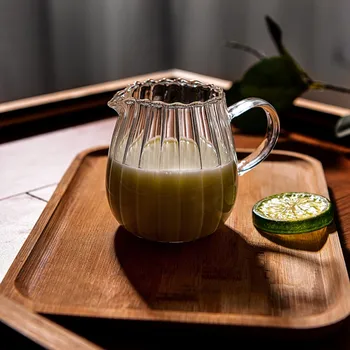 Cafe Drinkware Dungă Cană de Lapte o Cană de Sticlă de Căldură-resistantn Cupe de Sticlă Cu Mâner de Cafea Ceai Lapte Separator Cafe Drinkware Dungi