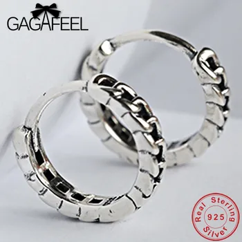 GAGAFEEL Rotund Lanț Cerc Cercei Argint 925 Hoop Cercei pentru Femei de sex Feminin Petrecere la Modă Bijuterii