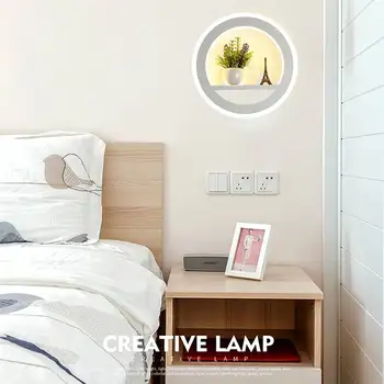 28cm Perete LED Lampă de Control de la Distanță Simplitate Moderne Dormitor Camera de zi de Decorare de Iluminat lampa de Perete Cu Flori Si Turn de 33W