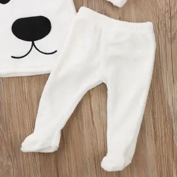 Copil Nou-Născut Fată Băiat Maneca Lunga Ursul Desene Animate Topuri Pantaloni Set Haine Pufoase, Haine, Haine Pentru Copii
