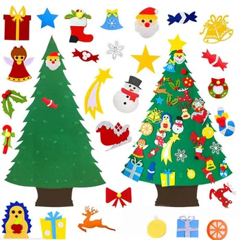Copii DIY Simțit Pomul de Crăciun Decor de Crăciun pentru Acasă Navidad 2021 Anul Nou, Cadouri, Ornamente de Crăciun, Moș Crăciun, Pom de Crăciun