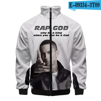 Noua Muzica Kpop să Fie Ucis de Stil Cântăreț de Rap Eminem 3D Color Print Stand Guler cu Fermoar Raglan Toamna Tricou haine
