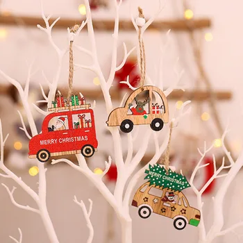 9pcs Santa Elan de Lemn Pandantive Craciun Ornamente pentru Pomul de Craciun 2021 Cadou de Anul Nou Noel Xmas Decor Acasă Navidad Decor