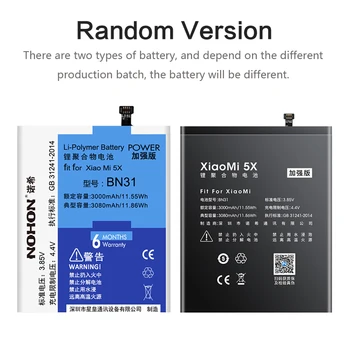NOHON Baterie Pentru Xiaomi Mi 4C 5 5S 5X 6 Mi5X Mi5S Mi5 Mi4C Mi6 Redmi Notă 5A BN31 BM22 BM35 BM36 BM39 Telefon de Înlocuire Bateria