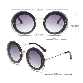 SHAUNA Supradimensionate pentru Femei de Moda Rotund ochelari de Soare de Designer de Brand Doamnelor Gradient Lens Eyewear