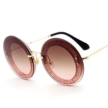 SHAUNA Supradimensionate pentru Femei de Moda Rotund ochelari de Soare de Designer de Brand Doamnelor Gradient Lens Eyewear