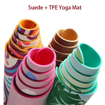5.5 MM Lotus Model de piele de Căprioară TPE Yoga Mat Pad anti-alunecare de Slabit Exercitii de Fitness Gimnastică Mat Corp de Cladire Esterilla Pilates