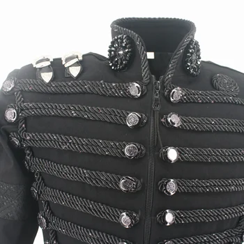 Rare MJ Michael Jackson Anglia Stil Retro Negru Militray Jacheta Manual Punk Bărbați Îmbrăcăminte personalizate de Înaltă Calitate