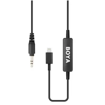 BOYA 35C-L 3.5 mm TRS să Fulgere pentru Telefon, Cablu Audio Auto-Alimentat Microfoane cu care Transportă Caz pentru iPhone iPad iOS