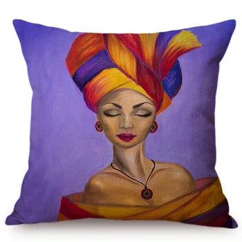 Africa De Cultură Tradițională Art Decor Pernele De Acoperire De Culoare Femeie Africană Abstract Artist De Muzică Notă Pernă Caz