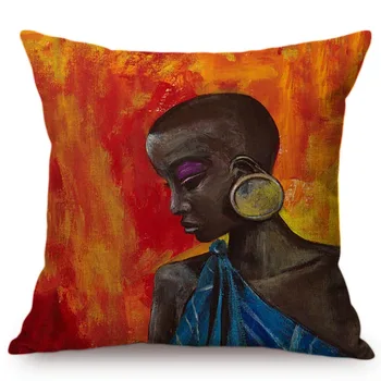 Africa De Cultură Tradițională Art Decor Pernele De Acoperire De Culoare Femeie Africană Abstract Artist De Muzică Notă Pernă Caz