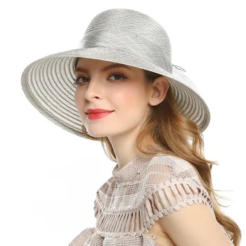 WELROG Pălării Pălării pentru Femei 2020 Margine Largă Sun Beach Biserica Capac Lady Biserica Pălărie Cloche Arc Găleată Pălării de Nunta