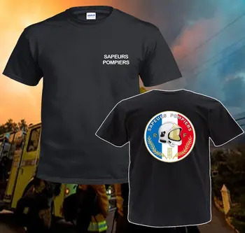 2019 Vara tricou Inspirat Sapeurs Pompiers Paris Franța Pompier Departamentul Negru Tricou Personalizat T-shirt