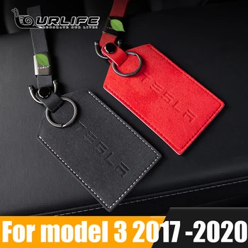 Model3 Piele Cheia Cartelei Protector de Acoperire Pentru Tesla Model 3 Caz Negru-Cheie Clip Sac Model cu Trei accesorii